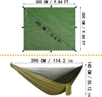Oversized rain Tarpaulin,Camping Hammock with Mosquito Net Rain Fly Heavy Duty Tree Strap,Single Double Hammock Tent Waterproof Rainfly Set,Camping Backpacking Backyard Patio Hiking Travel Outdoor
