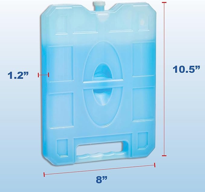 Reusable Jumbo Ice Pack - Long Lasting - Perfect for Keeping Food Or Beverages Cold, Coolers, Camping, Beach Coolers, Hiking & More, Clear Blue
