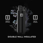 IRON °FLASK Camping & Hiking Hydration Flask with 3 Lids - Stainless Steel, Double Walled & Vacuum Insulated Water Bottle - Leak Proof & BPA Free (Dark Rainbow, Spout - 40 oz)