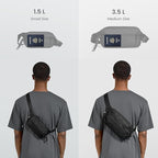 tomtoc 3.5L Sling Bag with RFID Blocking, Crossbody Bag Chest Shoulder Pack for Men and Women, Water-resistant Lightweight Casual Waist Fanny Pack for Travel/Daily Use