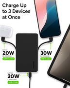 Mophie Powerstation Plus Ultra 10,000mAh Power Bank - Integrated USB-C and Lightning Cables and Foldable Wall Prongs – Fast Charging for Smartphones, Tablets, and More