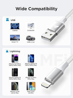 iPhone Charger 10 ft 2Pack [Apple MFi Certified] Long iPhone Charger Cord Fast Charging USB to Lightning Cable Braided iPhone Charging Cord for iPhone 14 13 12 11 Pro Max XR XS X 8 7 6 Plus SE, iPad