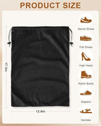 FantasyLife Shoe Bags for Travel, Washable Dust Bags for Storage & Packing, Flannel Shoe Pouch with Drawstring Closure for Purses, Handbags, Shoes & Toys (2, Black Beauty, 17.3"x12.6")