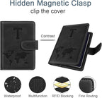 Passport Holder Wallet Cover Personalized Letter A-Z Travel Wallet RFID Blocking Passport Cover Wallet Case for Travel Passport Book Holders for Women and Men, Black-T