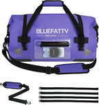 Waterproof Motorcycle Duffel Bag Roll Top Dry Duffel Bag with Quick-fixed Straps for Rafting, Boating, Kayaking, Travel, 50L(Blue)