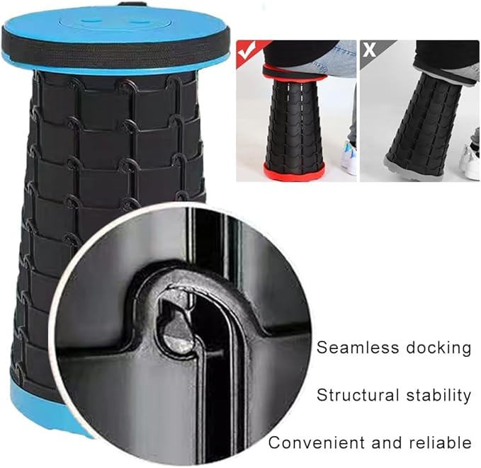 Camping Chairs,Camp Stool,Small Folding Stool,Upgraded Collapsible Stool,Portable Folding Stool,Retractable Seat or Foot Rest,Outdoor Fishing Hiking Gardening Travel BBQ-Max 400lbs (red)