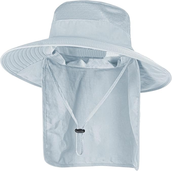 Sun Hats for Men Women Fishing Hat UPF 50+ Breathable Wide Brim Bucket Hats Summer UV Protection Safari Hat with Neck Flap