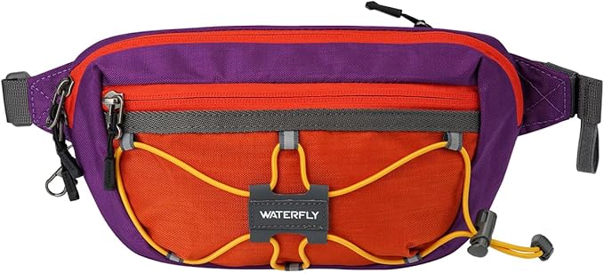 WATERFLY Lightweight Small Fanny Pack: 1.5L Mini Slim Crossbody Waist Belt Hip Bag with RFID Blocking, Anti-Theft & Water Resistant Pouch for Women Men Travel Hiking Running Walking EDC