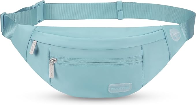 MAXTOP Large Crossbody Fanny Pack with 4-Zipper Pockets,Gifts for Enjoy Sports Festival Workout Traveling Running Casual Hands-Free Wallets Waist Pack Phone Bag Carrying All Phones