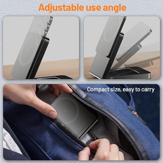 Wireless Charger iPhone Magnetic Charger Station 3 in 1 Charging Station Foldable Magsafe Charger Stand for iPhone 17 16 15 14 13 12 for Apple Watch 10 9 8 7 6 5 4 3 2 SE Ultra for AirPods 4 3 Pro