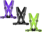 Running Reflective Vest Gear 3 Pack, Adjustable Safety Vest High Visible Reflective Belt Straps Night Walking Vest