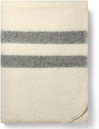 Thick Alpaca Wool Blanket Queen Size Heavyweight for Camping Outdoors or Using Indoors | Soft Peruvian Alpaca Wool Blankets (Ivory - Soft Gray Stripes, Queen)