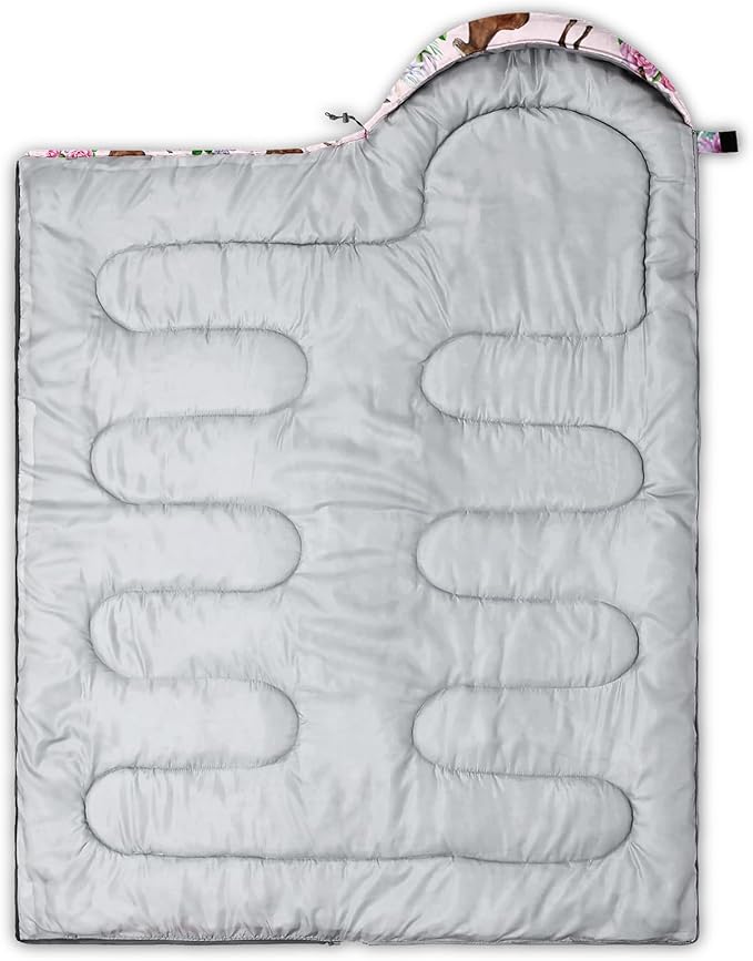 QOOMO Camping Sleeping Bags,3 Season Warm & Cool Weather,Lightweight,Waterproof Sleeping Bags for Adults & Kids,Traveling,and Outdoors,Camping Gear Equipment