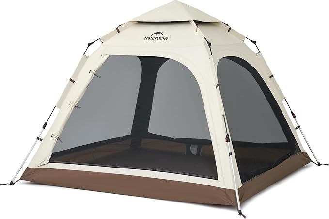 Naturehike Upgraded Ango 3-4 Person Blackout Tent,Instant Pop up Tents for Camping, Waterproof Anti-UV Camping Tent