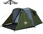 Night Cat Cabin Tent with Vestibule: 3 Persons Pop Up Camping Tent Double Layers Easy Quick Setup Waterproof