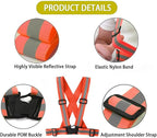 Running Reflective Vest Gear 3 Pack, Adjustable Safety Vest High Visible Reflective Belt Straps Night Walking Vest