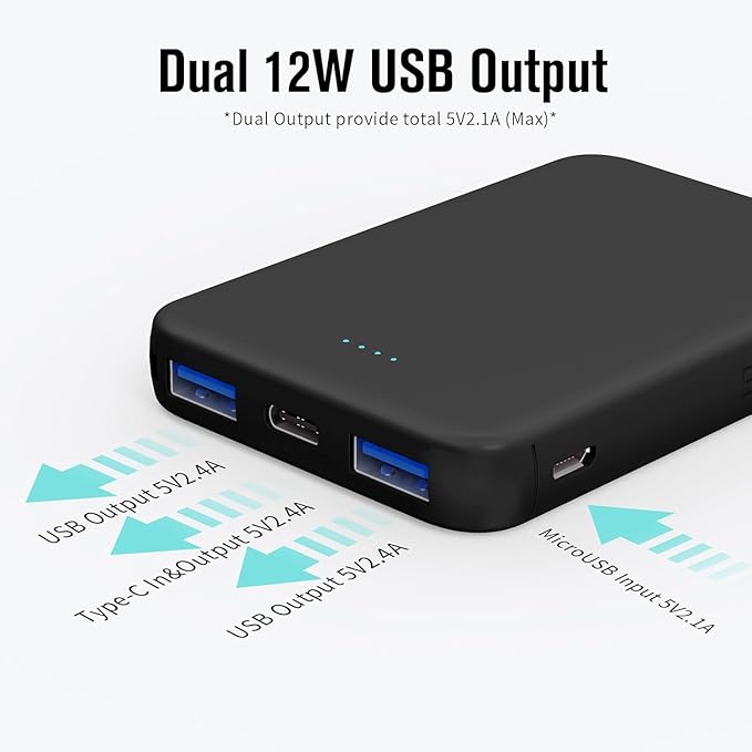 S22 Portable Charger, Mini Colorful Power Bank, PowerNano, 5000mAh External Battery Pack Compatible with iPhone 15/14/13/12/11/X All Series and Android Phone,Apricot
