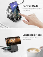 Wireless Charger for Apple Charging Station, Dual MagSafe Charger for iPhone 17/17 Pro/17 Pro/iPhone 16 Pro Max//AirPods, 3 in 1 Foldable iPhone Charging Station, Watch Charger for Apple iWatch Series