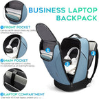 FUTURE AESTHETICS Business Smart Backpack Waterproof for women,men,Fight Approved Durable Backpack suitable as overnight and travel backpack (Light blue)