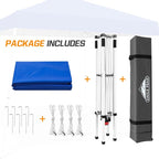 EAGLE PEAK 10x10 Slant Leg Pop-up Canopy Tent Easy One Person Setup Instant Outdoor Beach Canopy Folding Portable Sports Shelter 10x10 Base 8x8 Top (Blue)