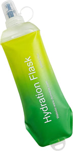 WILDREEDS 500ml Soft Flask, TPU Collapsible Soft Water Bottle for Hydration Pack, Running Vest, Folding Water Bottle for Hiking Cycling Climbing-1Pcs, Yellow to Green