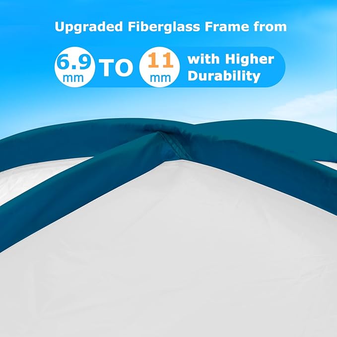 COMMOUDS Beach Tent Sun Shade for 3/4-5/6-7/8-10 Person, UPF 50+ Beach Sun Shelter Canopy Tent, Lightweight, Easy Set Up and Carry