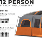 CORE Tent for Family Camping | 10 Person / 11 Person / 12 Person Large Multi Room Cabin Tents for Car Camping & Outdoor Adventures