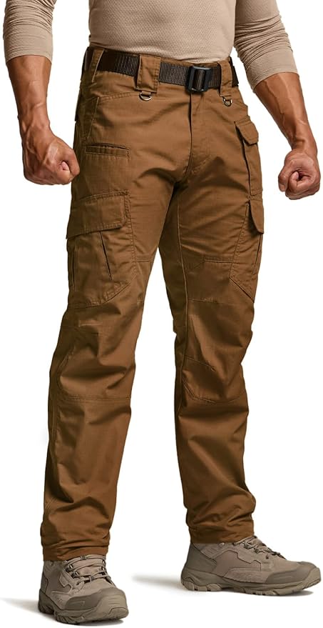 CQR Men's Tactical Pants, Water Resistant Ripstop Cargo Pants, Lightweight EDC Work Hiking Pants, Outdoor Apparel
