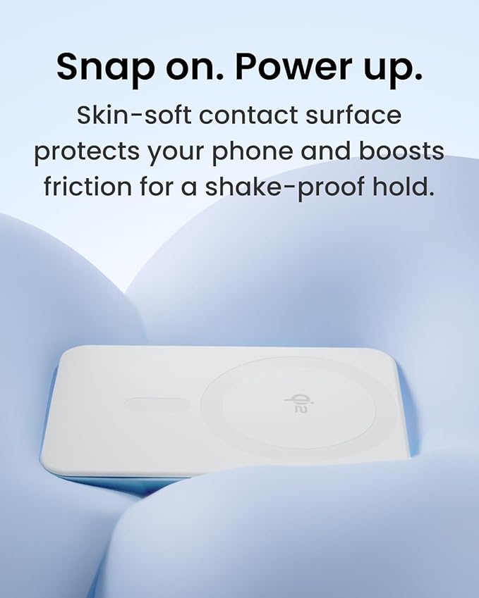 sharge AeroMag Magsafe Portable Charger, Slim Magnetic Power Bank 10,000mAh, Qi2 Fast Charging Battery Pack for iPhone 16 Pro/16/15/14 Blue