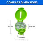 TurnOnSport Lensatic Compass - Hiking & Camping Navigation - Orienteering & Map Reading - Boy Scout & Professional Field Compass