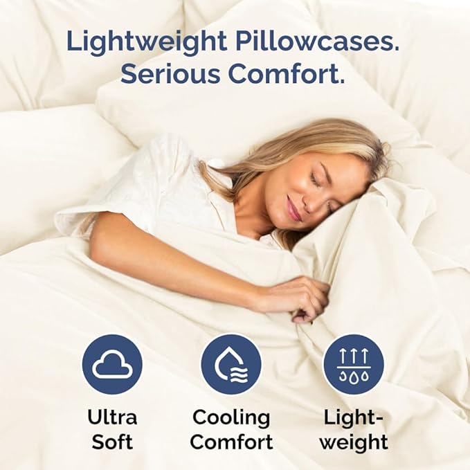 Pillowcases - Ultra Soft Hotel Quality Pillowcase Covers - Comfy, Cozy & Wrinkle Free - Shrinkage and Fade Resistant - Machine Washable Pillow Protectors - (King, Off White, 4 Piece Set)