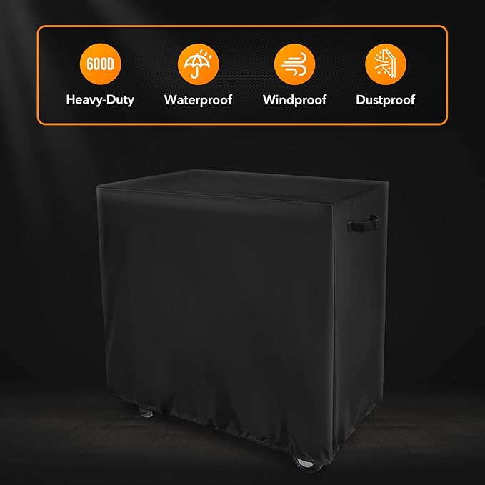 Heavy Duty Grill Cover Fit Camp Chef FTG600 Flat Top Grill Patio Cover, 600D Weather Resistant & Waterproof BBQ Cover,Black