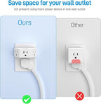 BEVA 2 Pack Small Electric Outlet Adapter, Multi Plug Wall Outlet Extender, 3 Prong Adapter 3 AC Plug Extender for Travel Cruise Ship Dorm Room Essentials