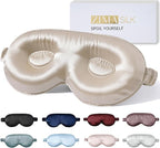 ZIMASILK Adjustable 22 Momme 100% Pure Mulberry Silk Sleep Mask, 3D Contoured Cup Eye Mask for Sleeping, Super Soft Breathable Blindfold, Perfect Blocks Light for Sleeping. (Beige)