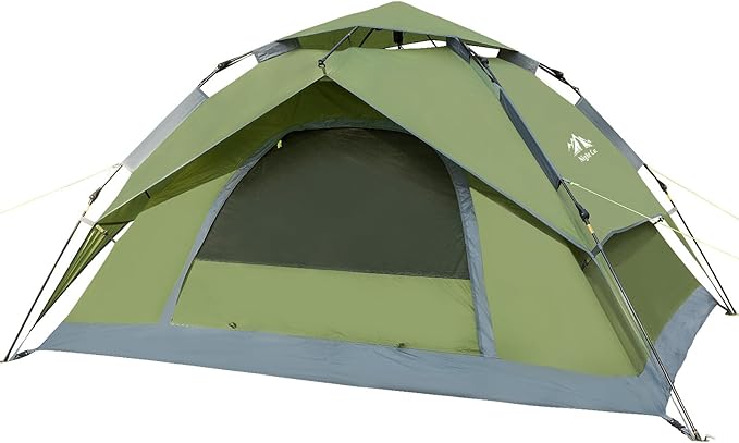 Night Cat Instant Popup Tents 2-3 Persons with Footprint Tarp Easy Setup Camping Tent with Rainfly Double Layers Waterproof Automatic Hydraulic Mechaism