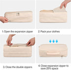 Compression Packing Cubes (Pack of 7), Expandable Luggage Organizer Bags, Hanke Packing Cubes for Travel, Double Zipper Durable Travel Packing Organizers for Suitcase Backpack and Carry-On