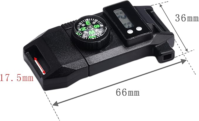 5/8 Inch Compass Flint Scraper Fire Starter Whistle Buckle Paracord Bracelet Outdoor Camping Emergency Survival Travel Kits