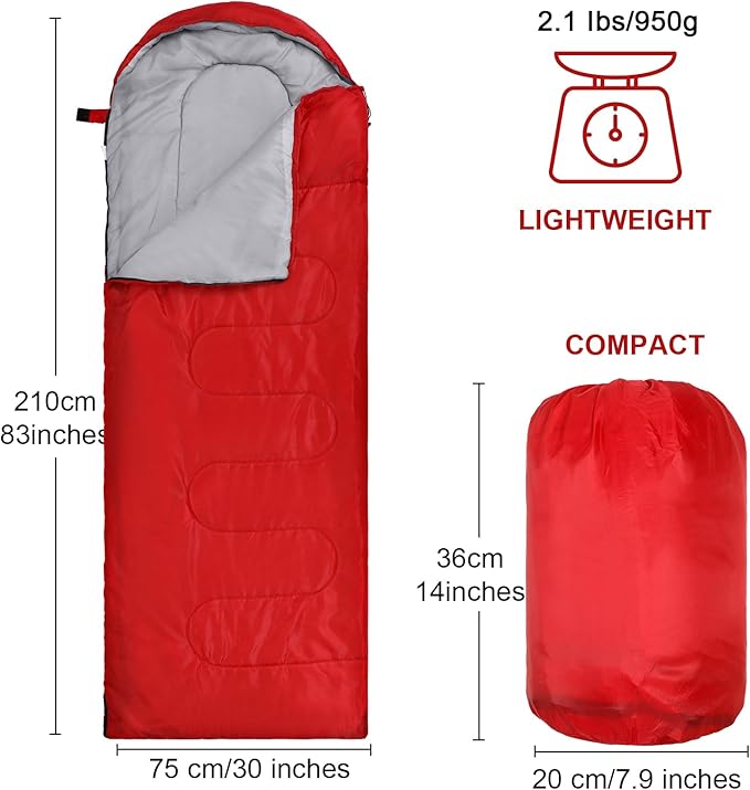 Macarrie 10 Pcs 0 Degree Camping Sleeping Bags Bulk for Adults Cold Weather 4 Season Warm Sleeping Bag with Compression Sack for Homeless Donation Shelter Emergency Hiking