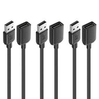 Cable Matters 3-Pack USB Extension Cable - 6ft, Male to Female USB Extender Cable, USB2.0 Extension Cord, 480Mbps, Black