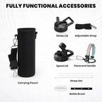 Insulated Water Bottle 20 oz, Triple Wall Vacuum Stainless Steel (Cold for 48 Hrs), Leak Proof & Non-BPA, Kids Water Bottle Jug for School with Straw Spout Lids, Hydrangea