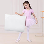 Univivi Dance Costume Garment Bag, 40 Inch Garment Bags for Dance Costumes Kids Dance Costume Bag with 3 Medium Clear Zipper Pockets for Dance Costumes, Hanging Clothes (White)