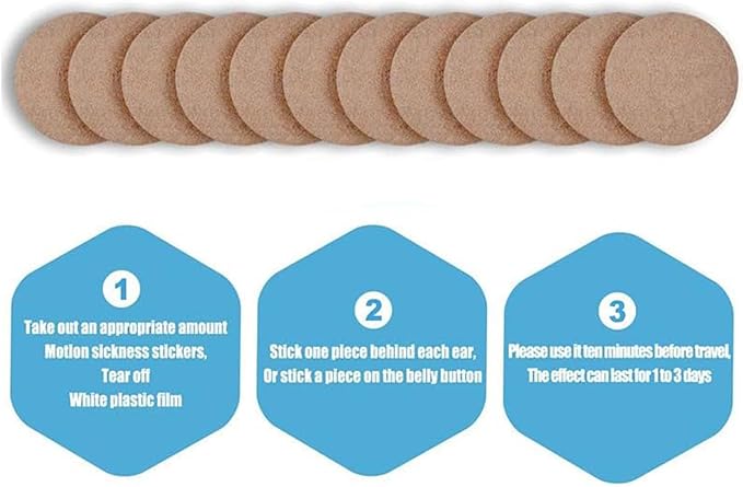 40PCS Motion Sickness Patches, Anti Nausea Sea Sickness Patch for Cruise, No Side Effects for Car and Boat Rides, Ships, Cruise and Airplane & Other Forms of Transport - for Adults and Kids (40PCS)