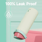 24 oz Insulated Water Bottle with Straw: Meoky Stainless Steel Metal Water Bottle with 2-in-1 Lid - Leak Proof, Cold for 24 Hours, Fits in Car Cup Holder, BPA-Free for Travel Sports Gym, Cream