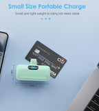 Mini Portable Charger 5000mAh Power Bank,15W PD USB C Cell Phone Portable Power, LCD Display Battery Pack Compatible With iPhone 15/15 Plus/15 Pro/15 Pro Max/Android/Samsung/Moto/LG (Type-C Only)