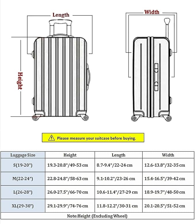Travel Luggage Cover Elastic Sleeve 26"-28" Anti-Scratch Suitcase Protector Cover Size L, Bohemia