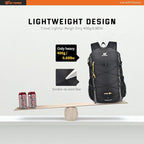 SKYSPER Packable Hiking Backpack 30L Lightweight Daypack Travel Backpacks for Women Men（Black）