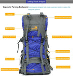 Bseash 60L Internal Frame Waterproof Hiking Camping Backpack with Rain Cover, Large Outdoor Sport Travel Daypack Rucksack