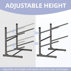 Kayak Storage Rack, Heavy-Duty Metal Kayak Storage Rack Adjustable Freestanding Kayak Stand, Canoe and Paddleboard Kayak Rack for Indoor & Outdoor Use