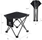 Opliy Camping Stool 2 Pack,13 Inch Portable Folding Stool for Outdoor Gardening and Beach Hiking Fishing,Foot Stool with Carry Bag (Black)