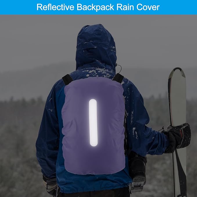 PATIKIL Waterproof Backpack Rain Cover, Non-Slip Backpack Cover with Vertical Reflective Strap Stay Dry for Hiking, Camping, Hunting